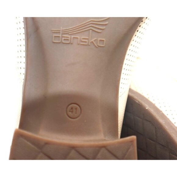Dansko Womens Beige Perforated Leather Lace-Up Oxford Shoes Size 9 Stylish Chic - Picture 7 of 9